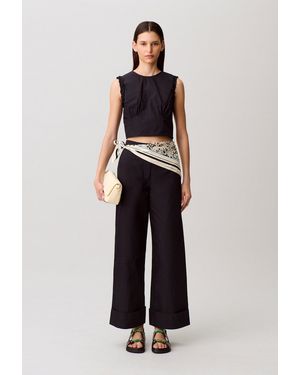 Claudie Pierlot Ruffled Crop Top - White