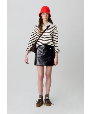 Claudie Pierlot Craquelé-Lacklederrock - Schwarz
