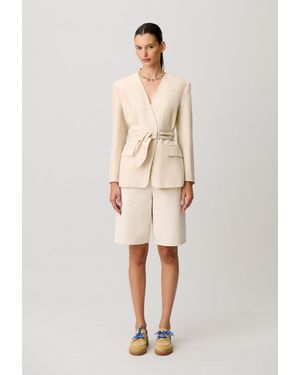 Claudie Pierlot Kimono-Collar Tailored Jacket - Natural