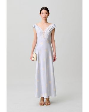 Claudie Pierlot Floral Satin Dress - White