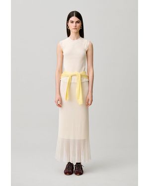 Claudie Pierlot Jupe Longue Maille - Blanc