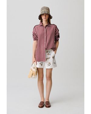 Claudie Pierlot Oversized Striped Shirt - Red
