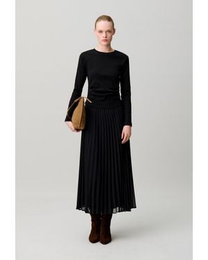 Claudie Pierlot Bi-Material T-Shirt Dress - Black