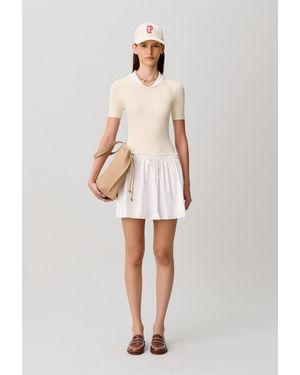 Claudie Pierlot Short Bi-Material Dress - White