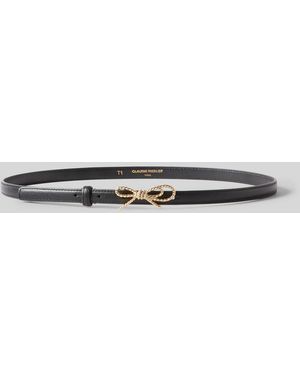 Claudie Pierlot Leather Bow Belt - Grey
