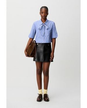Claudie Pierlot Striped Tie-Neck Shirt - Blue