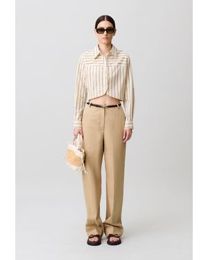 Claudie Pierlot Striped Poplin Shirt - Natural