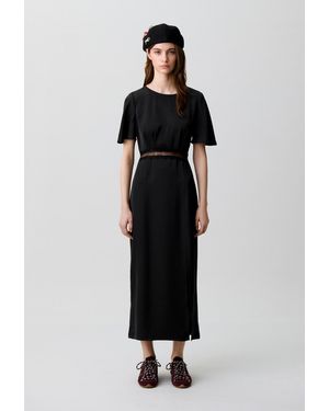 Claudie Pierlot Satin Lace Open-Back Dress - Black