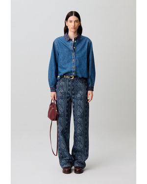 Claudie Pierlot Chemise Denim Coton - Bleu