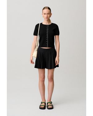 Claudie Pierlot Cardigan Maille Contrasté - Noir
