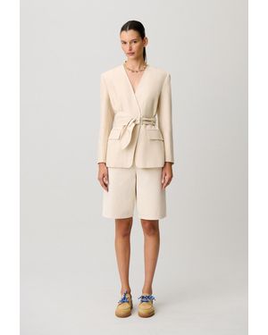 Claudie Pierlot Kimono-Collar Tailored Jacket - Natural