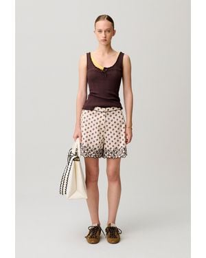 Claudie Pierlot Floral Embroidered Poplin Shorts - Multicolour