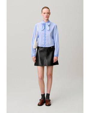 Claudie Pierlot Striped Poplin Shirt - Blue