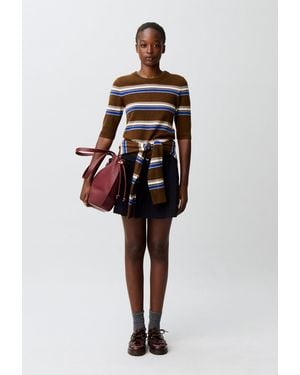 Claudie Pierlot Striped Round Neck Jumper - Red