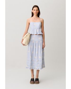 Claudie Pierlot Floral Midi Skirt - White