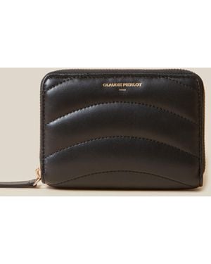 Claudie Pierlot Quilted Leather Alba Wallet - Black