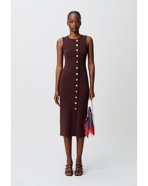 Claudie Pierlot Knit Midi Dress With Buttons - Red