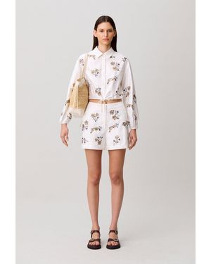 Claudie Pierlot Floral Short Shorts - White