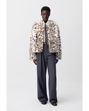Claudie Pierlot Faux Fur Coat - Blue