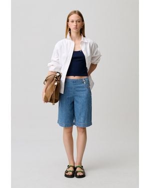 Claudie Pierlot Sailor Denim Shorts - Blue