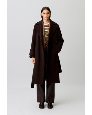 Claudie Pierlot Belted Long Coat - Blue