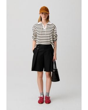 Claudie Pierlot Breton Stripe T-Shirt - White