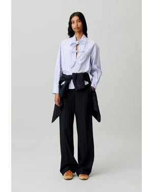 Claudie Pierlot Striped Poplin Blouse - Blue