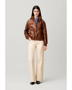 Claudie Pierlot Blouson Cuir Large - Neutre