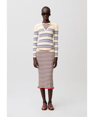 Claudie Pierlot Multicolour Striped Knit Top - White