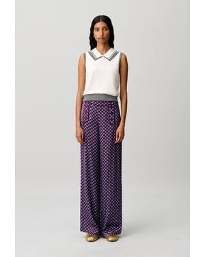 Claudie Pierlot Striped Knitted Top - Purple