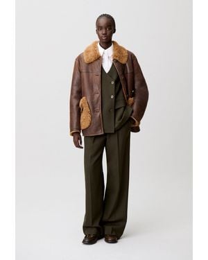 Claudie Pierlot Manteau Peau Lainée - Marron