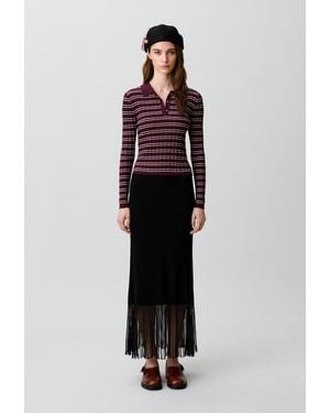 Claudie Pierlot Long Knitted Skirt - Blue