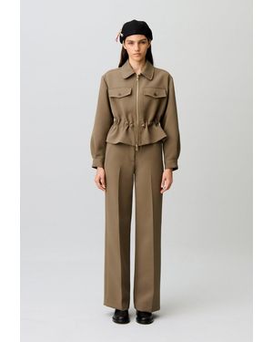 Claudie Pierlot Veste À Basque Fleur Dorés - Neutre