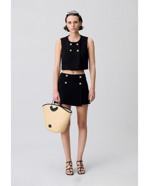 Claudie Pierlot Sleeveless Top Blazer - Black