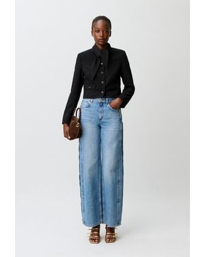 Claudie Pierlot Jacket With Removable Scarf Collar - Blue