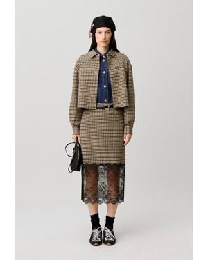 Claudie Pierlot Straight Checked Skirt - Multicolour
