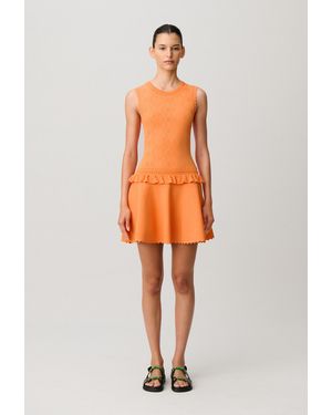 Claudie Pierlot Ruffled Knit Dress - Orange