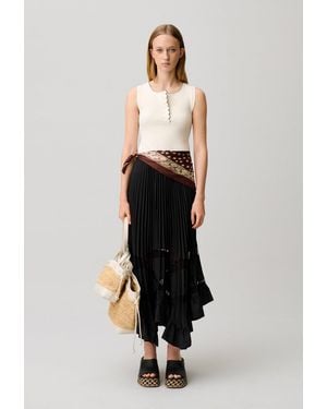 Claudie Pierlot Asymmetrical Pleated Skirt - Blue