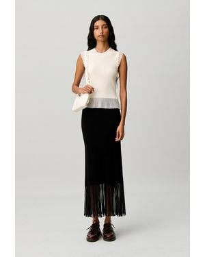 Claudie Pierlot High Neck Knit Top - White