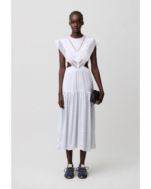 Claudie Pierlot Satin And Lace Maxi Dress - White