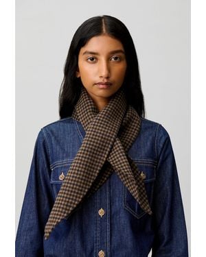Claudie Pierlot Écharpe Carreaux Double Face - Bleu