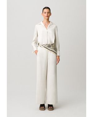 Claudie Pierlot Collared Flowy Blouse - Natural