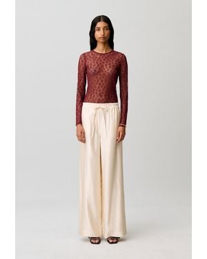 Claudie Pierlot Satin Wide-Leg Trousers - Multicolour