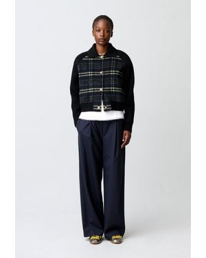 Claudie Pierlot Striped Bi-Material Jacket - Blue