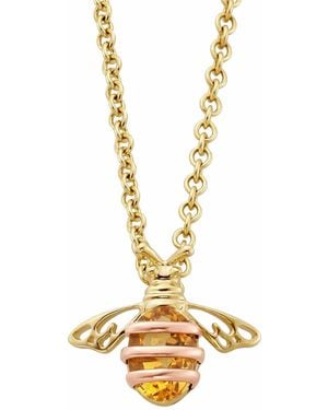Clogau Nature's Wonder 9Ct Solid Honey Bee Pendant With Citrine - Metallic