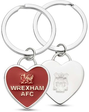 Clogau Wrexham Afc Heart Keyring - White