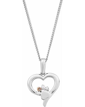 Clogau Paw Prints Sterling Heart Pendant With Topaz - Metallic
