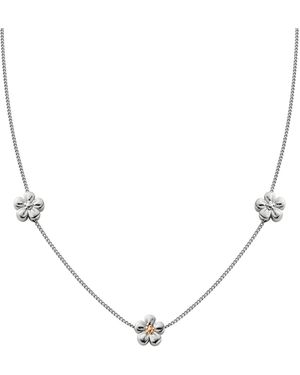 Clogau Nature's Wonder Sterling Forget-Me-Not Adjustable Necklace - Metallic