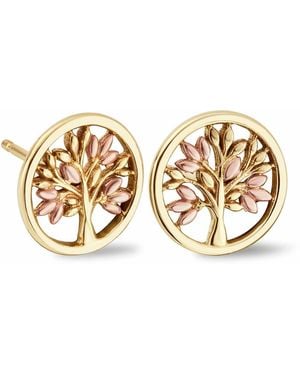 Clogau Tree Of Life 9Ct Solid Stud Earrings - Metallic