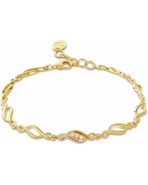 Clogau Past Present Future 9Ct Solid Multi-Link Bracelet With Diamonds - Metallic